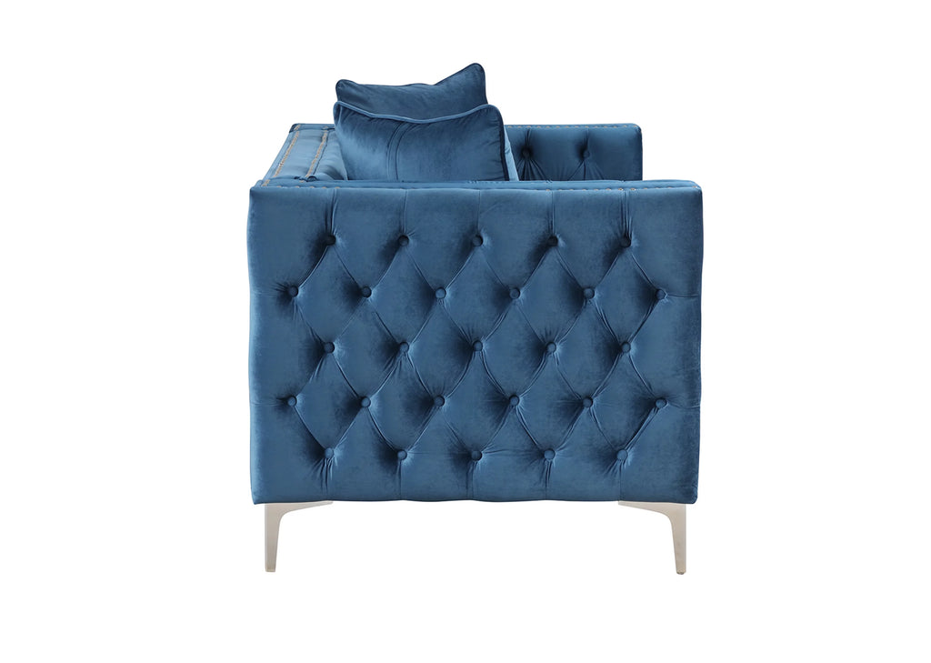 Blue Velvet 2 Pieces Sofa and Loveseat N966547