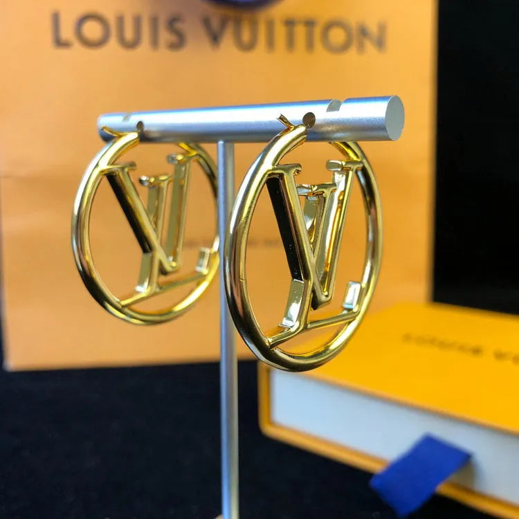 Hoop Earrings Gold Metal T86894