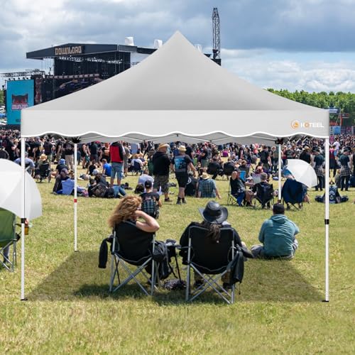 10x20 Pop Up Canopy Tent with 6 Sidewalls, Wheeled Bag & 4 Sandbags, White K4315