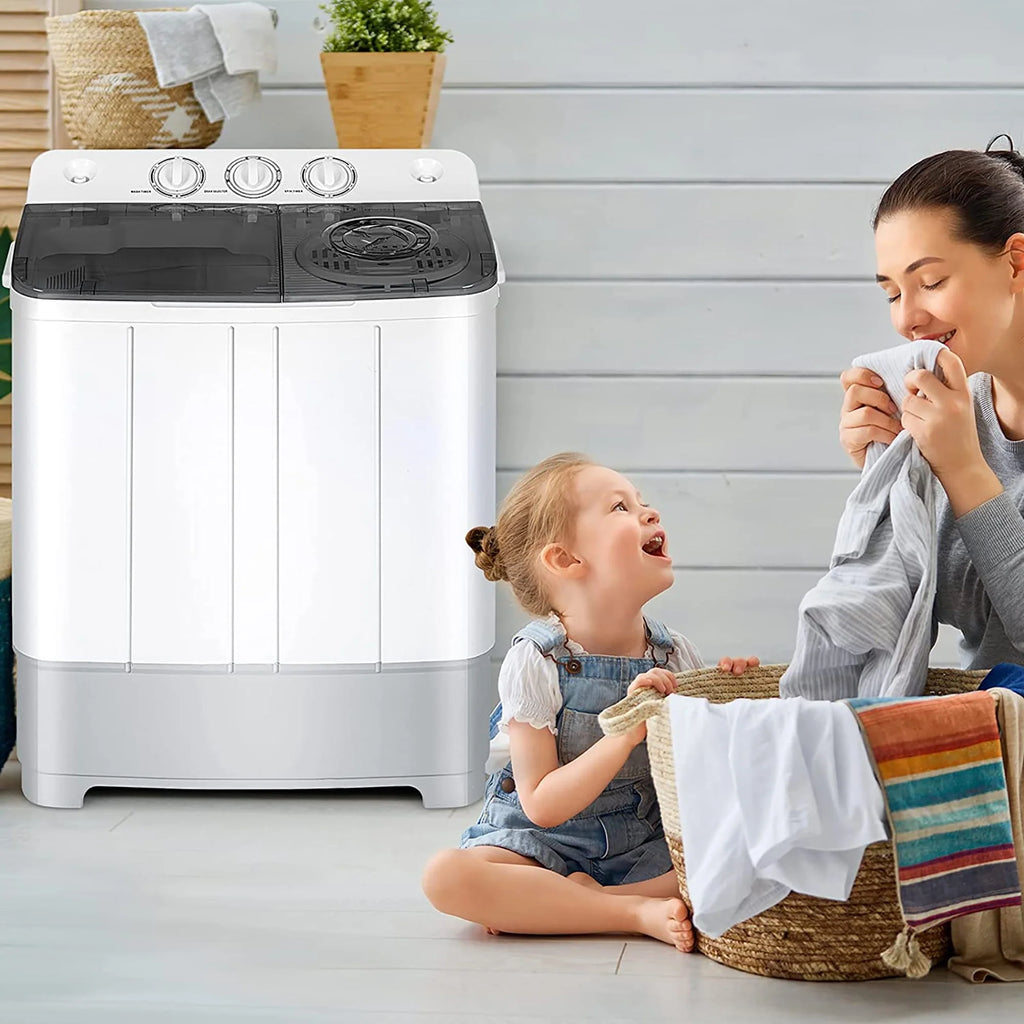 Portable Twin Tub Washing Machine 13.2lbs Grey F695766