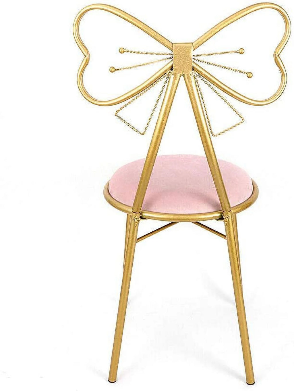 Light Pink Velvet Vanity Chair with Metal Frame C120