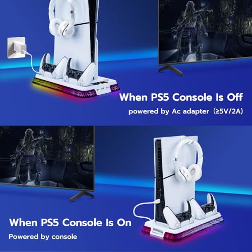 White Cooling Stand with Dual Controller Charging U72533