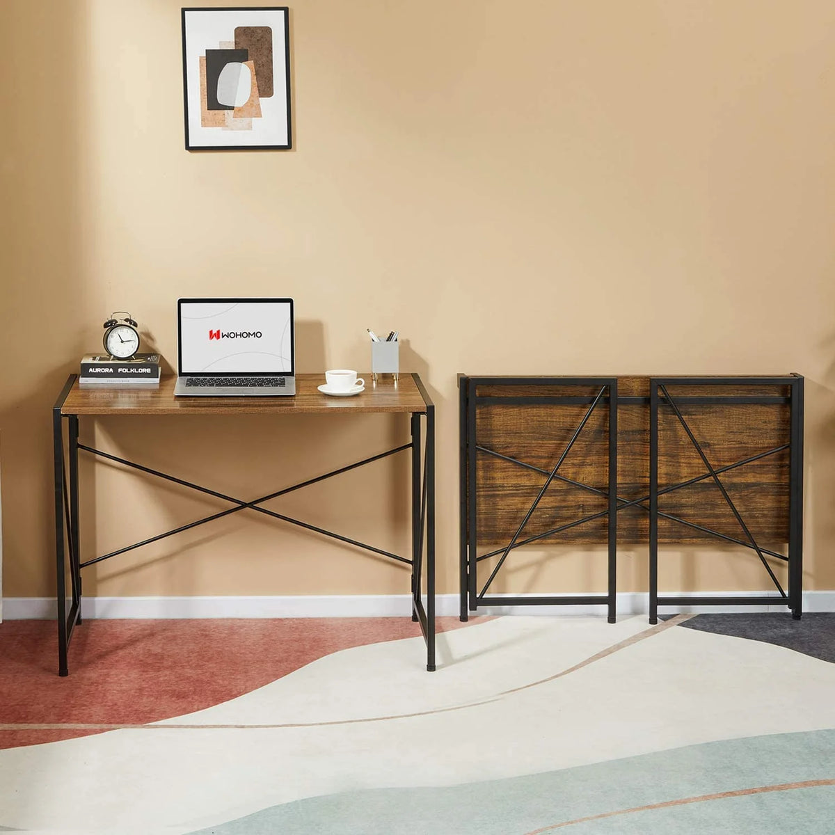 Folding Computer Desk 39” Walnut T330333