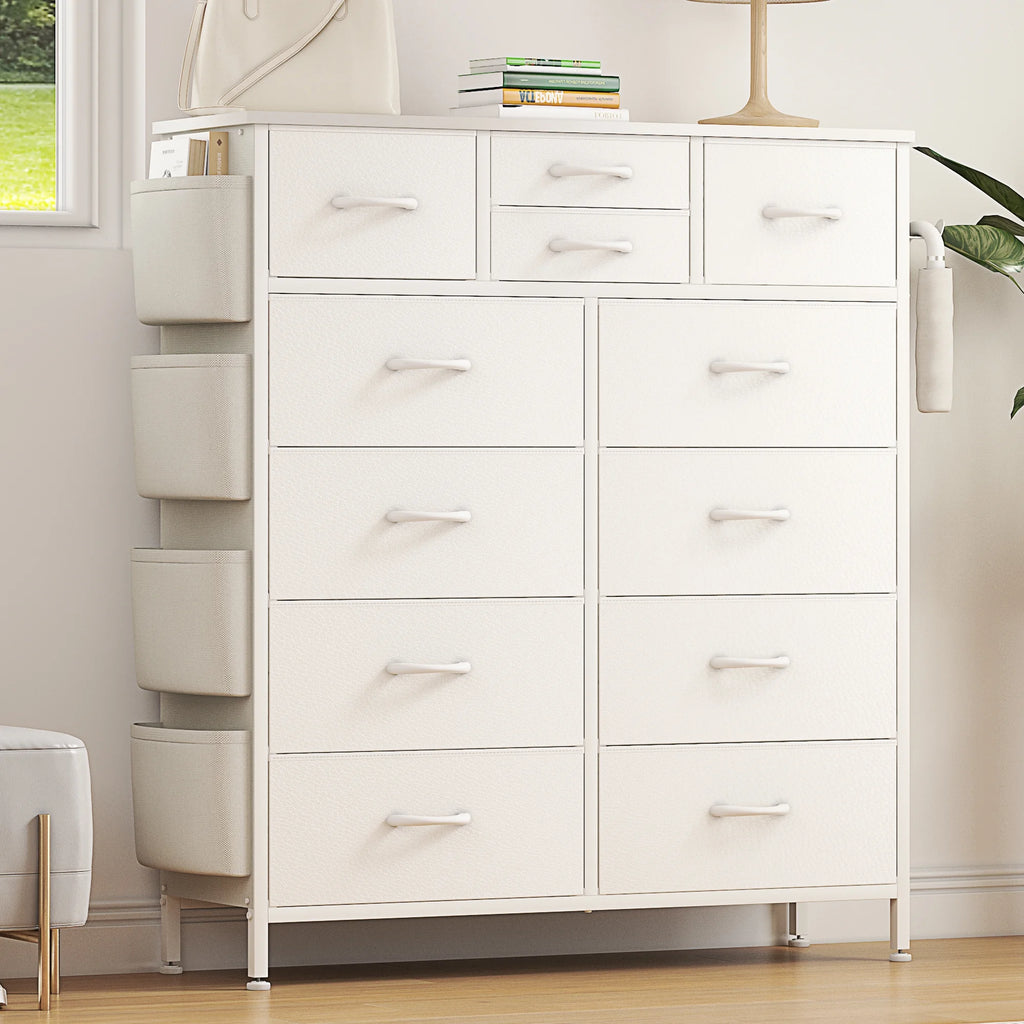 Rustic Brown 12 Drawer Fabric Dresser I313301