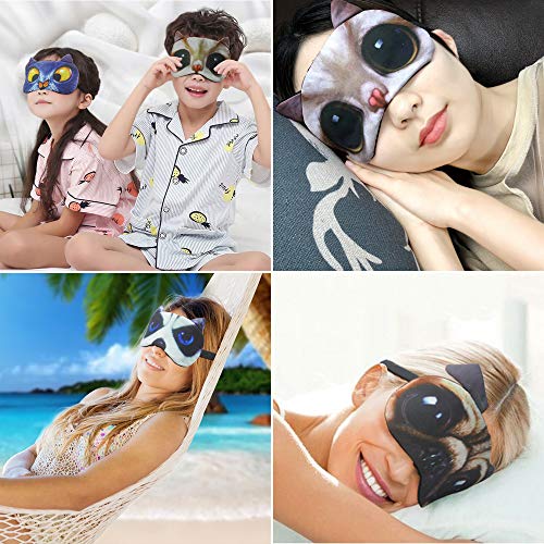 Cartoon Animal 4 Pack/8 Pack Adjustable Strap Blackout Eye Mask D2305