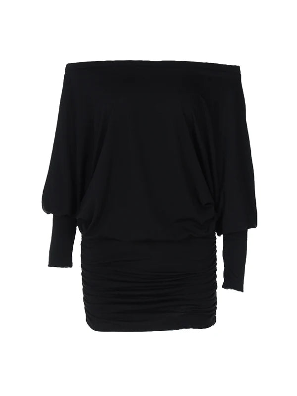 Off The Shoulder Sheer Ruched Dress S937907