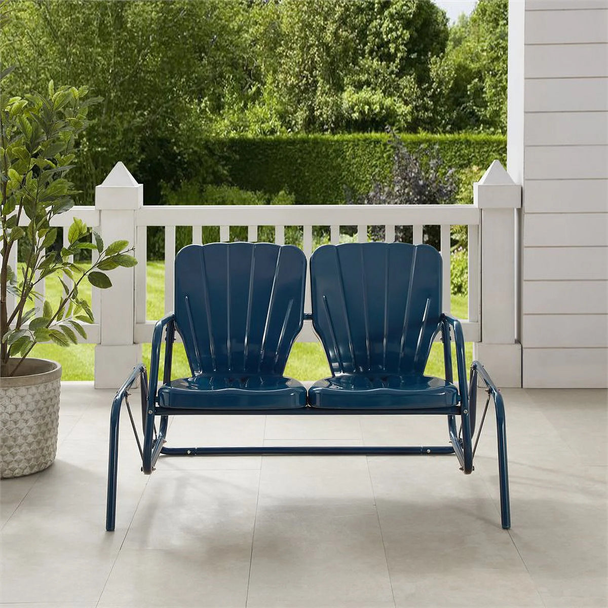 Metal Outdoor Loveseat Glider P11780