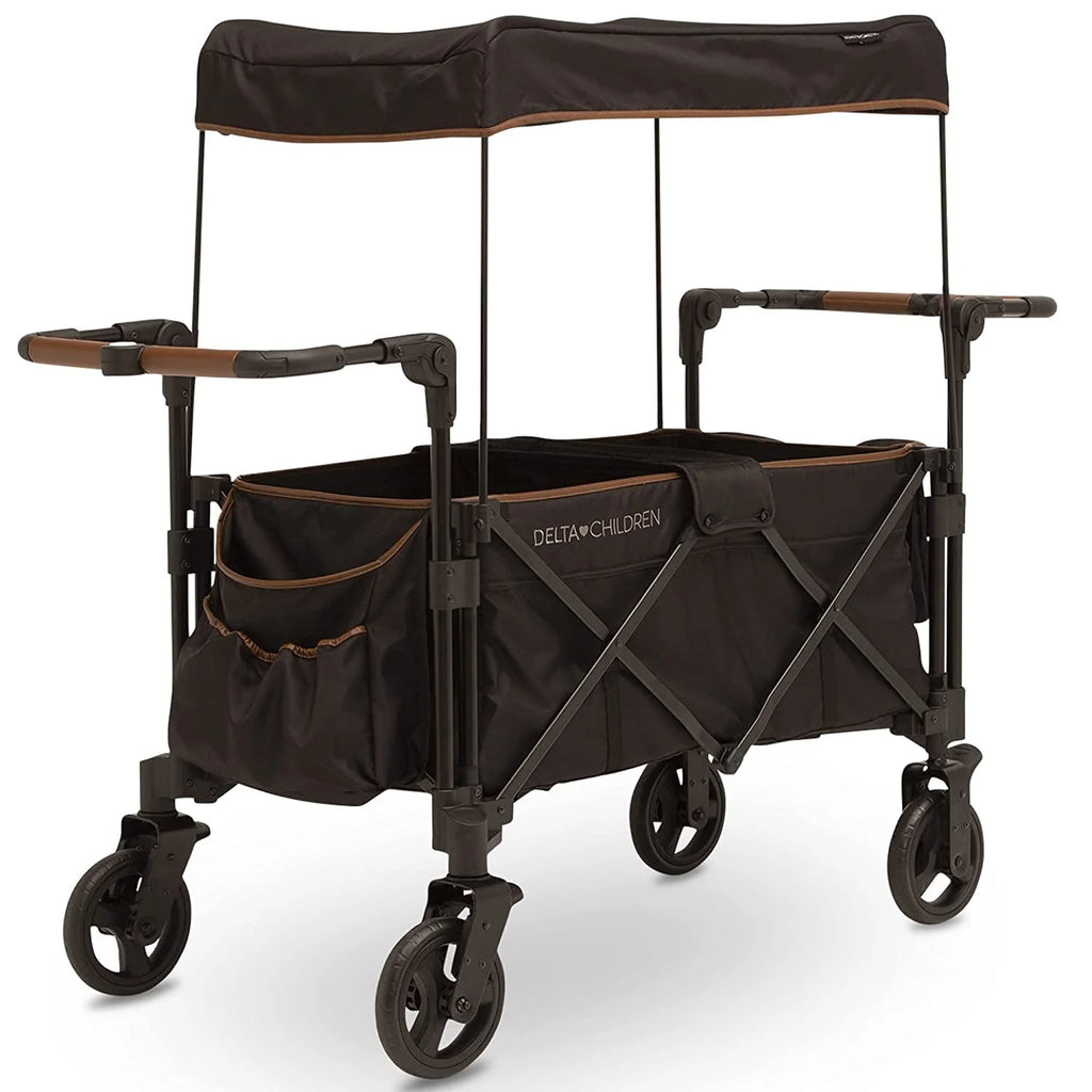 Black Stroller Wagon for 2 Kids with Canopy F8786