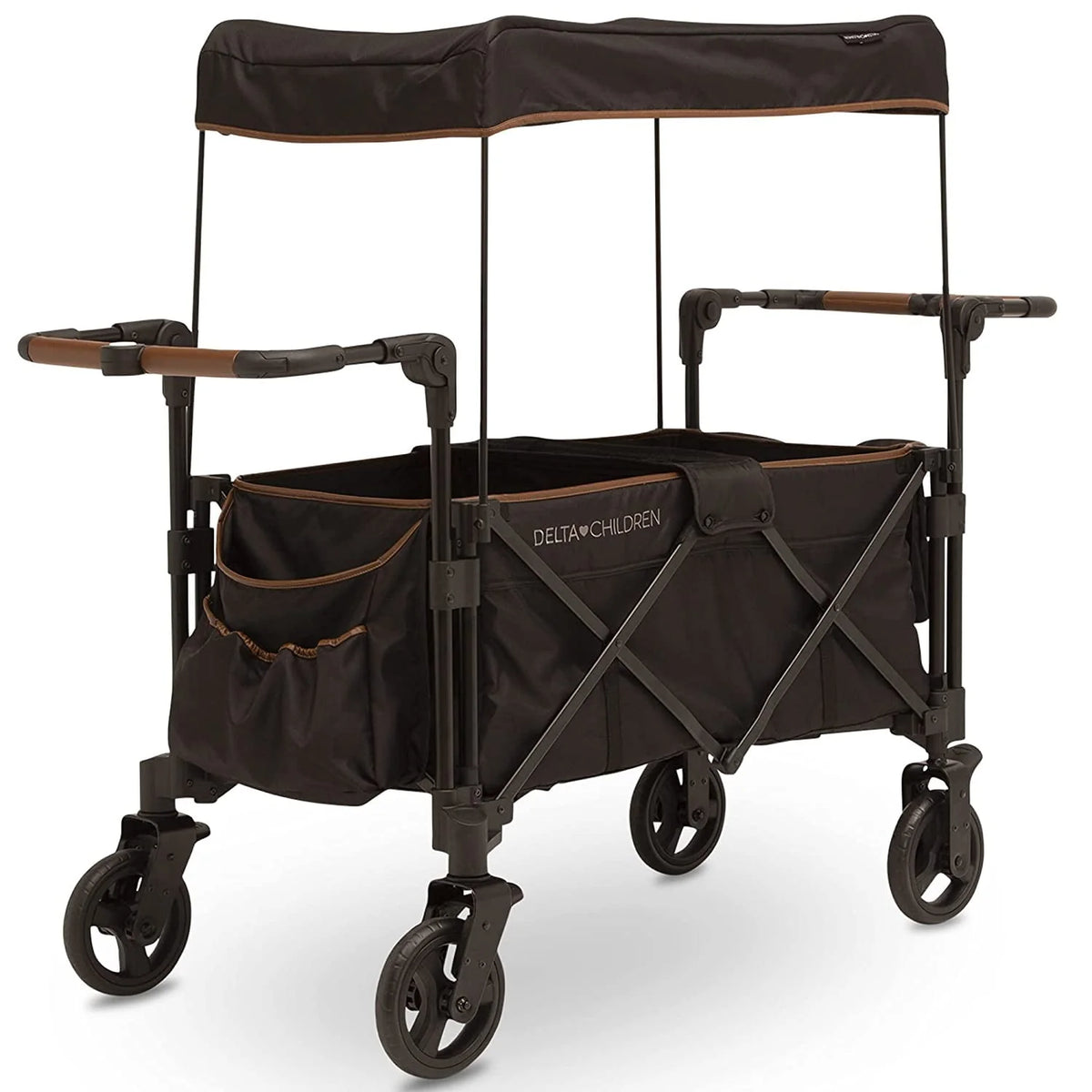 Black Stroller Wagon for 2 Kids with Canopy F8786