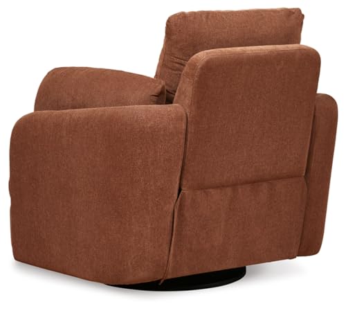 Orange Swivel Glider Rocker Recliner with 2 Bolster Pillows B674681