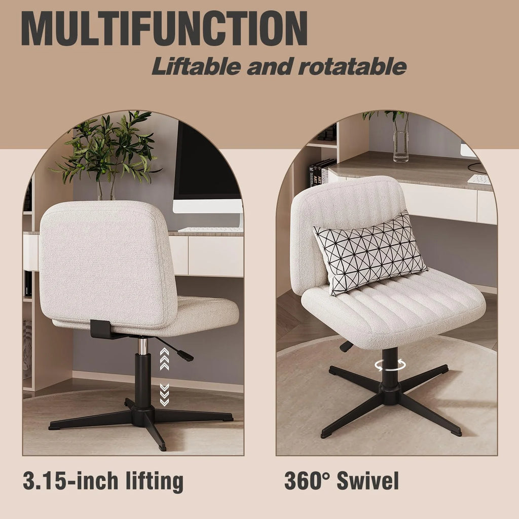 Armless Wide Seat Ergonomic Swivel Office Chair P824