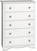 45 Tall 5 Drawer Bedroom Chest with Metal Knobs K206734