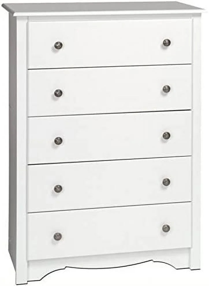 45 Tall 5 Drawer Bedroom Chest with Metal Knobs K206734