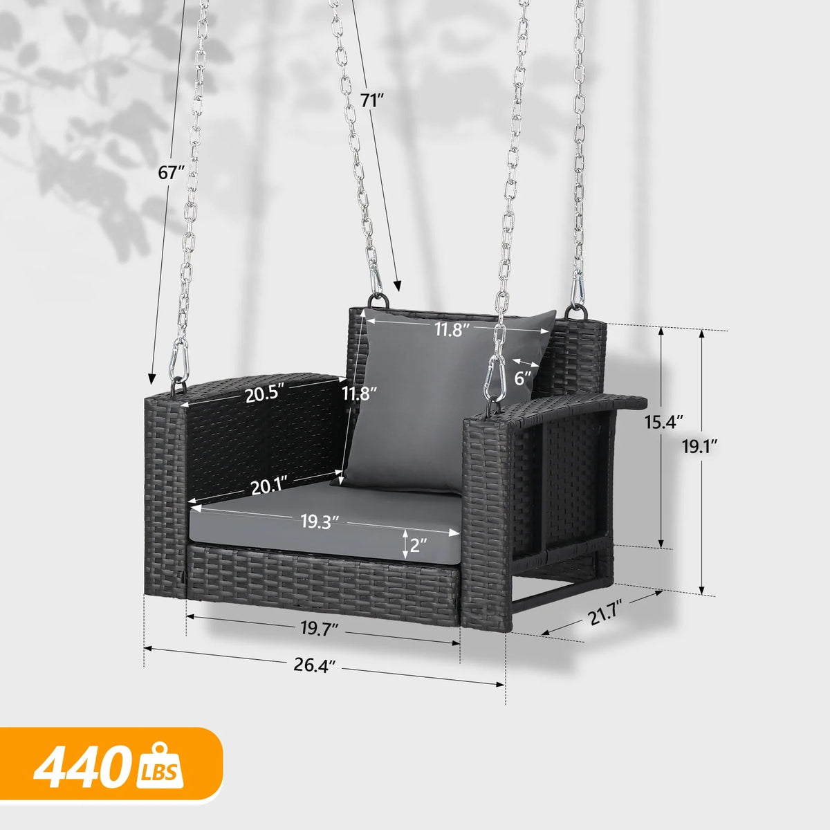 Black Rattan Swing Chair I1261