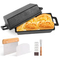 2 in 1 Cast Iron Bread Pan with Lid 9×5 Inch Loaf Pan Set G60694