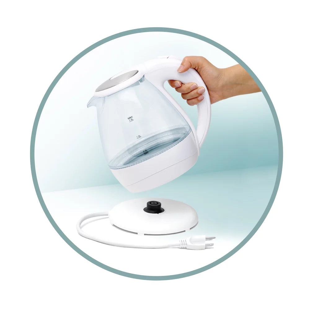 Glass Electric Tea Kettle 1.5 Liter White M961