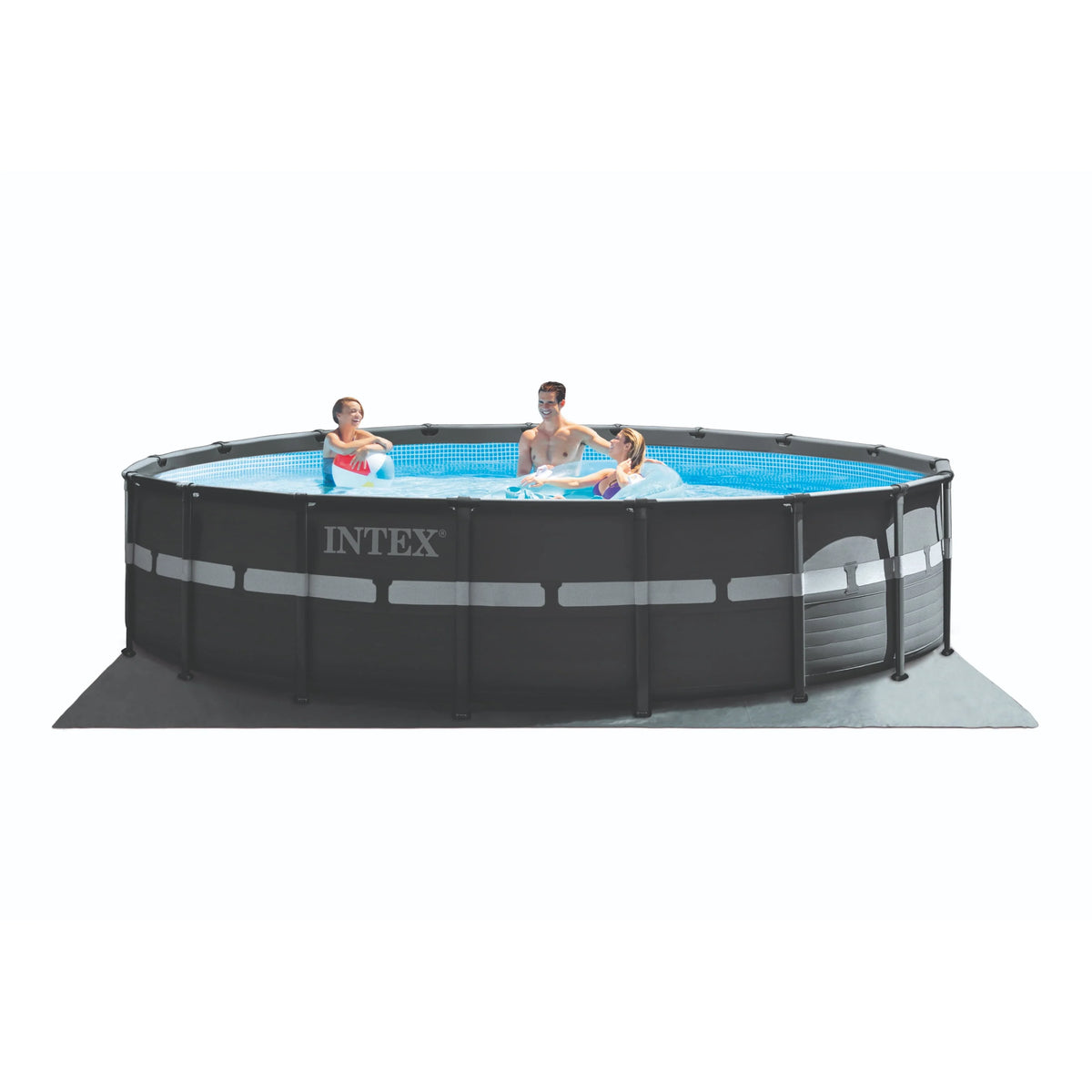 18Ft x 52In Round Above Ground Swimming Pool Set with Pump Q513105