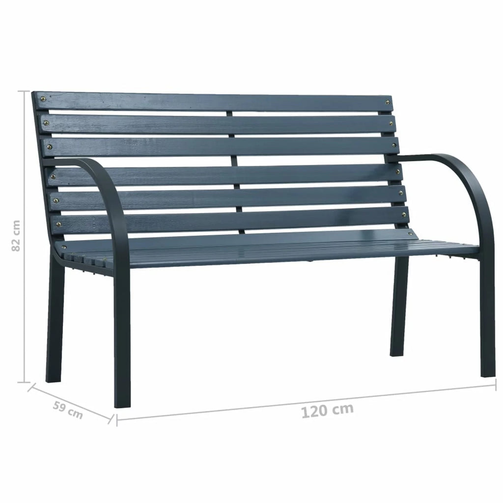 Gray Wood Slat Garden Bench W94803