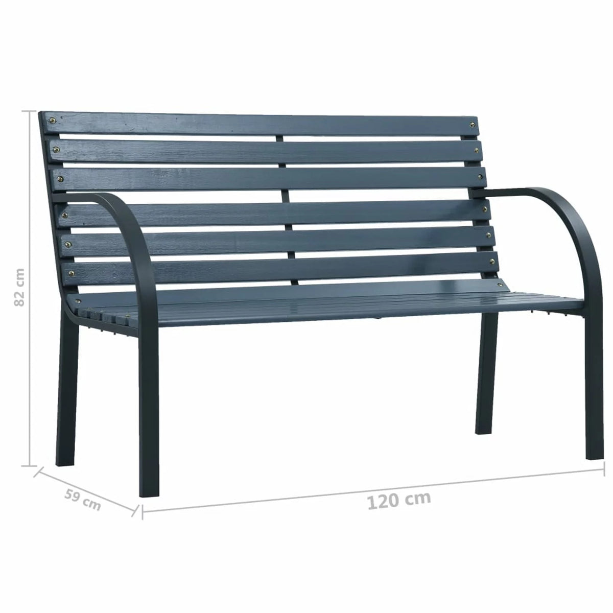 Gray Wood Slat Garden Bench W94803
