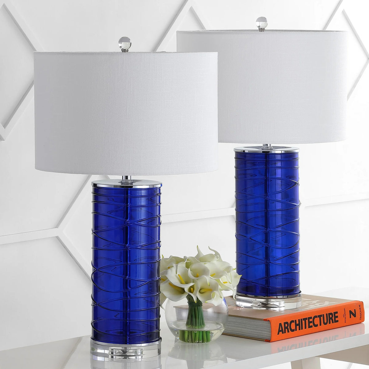 27.5" Fused Glass LED Table Lamp Set of 2 T3292