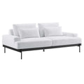 White Upholstered Polyester Fabric Sofa Q214