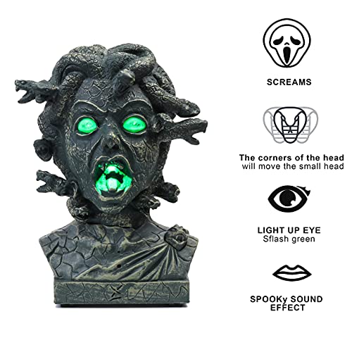 12 inch Electronic Animated Medusa Bust Halloween Decoration I71739