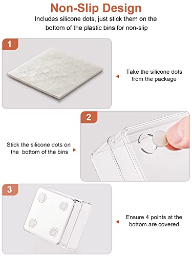 22-Piece Clear Drawer Organizer with Non-Slip Silicone Pads P84535