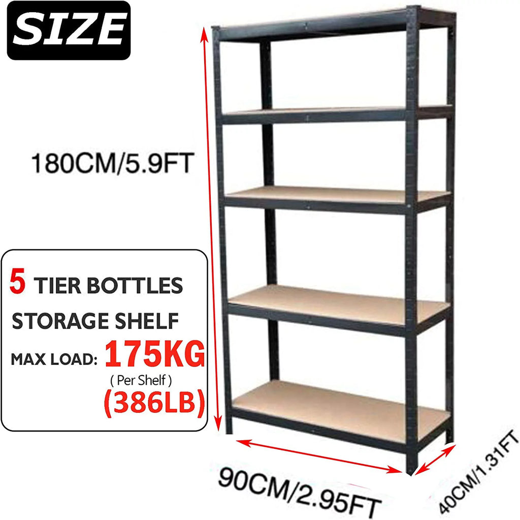 5 Tier Heavy Duty Metal Adjustable Shelving Unit I7877
