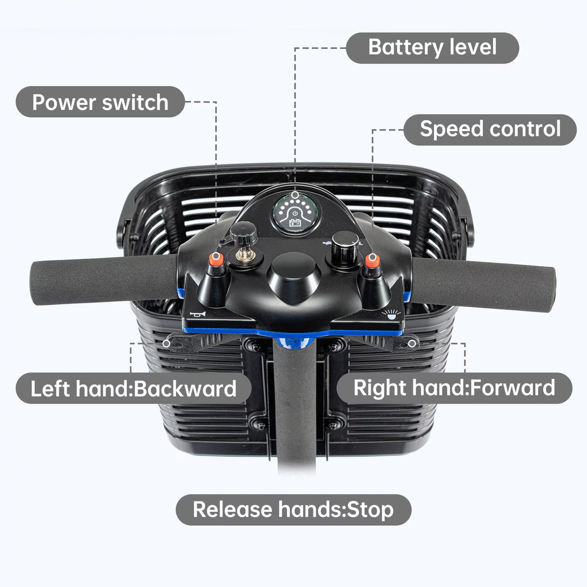 3 Wheel Blue Folding Mobility Scooter I4512