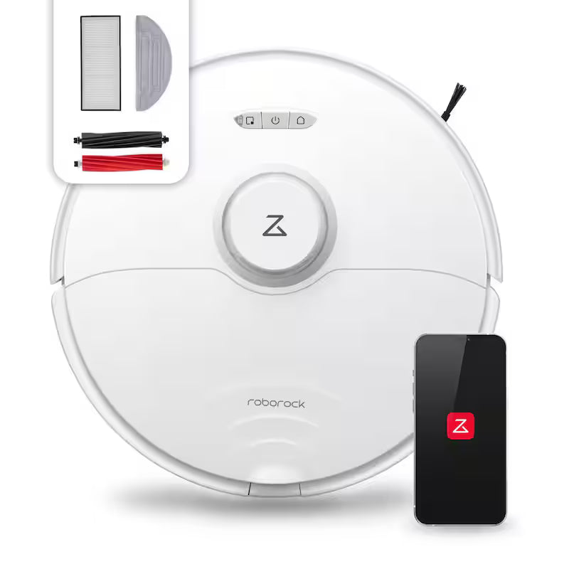 Robotic Vacuum with Sonic Mopping, LiDAR Navigation, Washable Filter, White Z689902