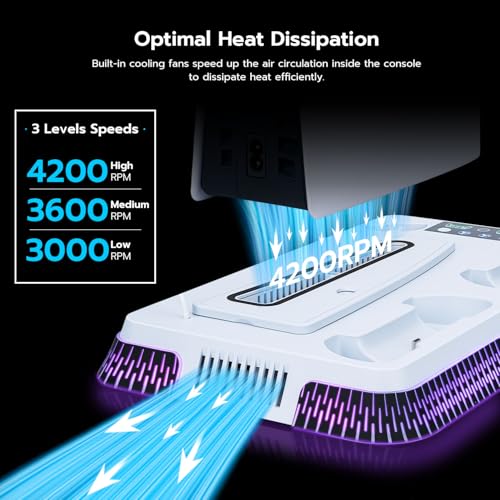 White Cooling Stand with Dual Controller Charging U72533