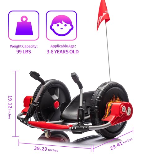 Red 12V Electric Drifting Go Kart with 16-Inch Big Wheel L853