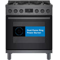 30 in. 3.7 cu. ft. Gas Range with 5-Burners in Black Stainless Steel Z67430