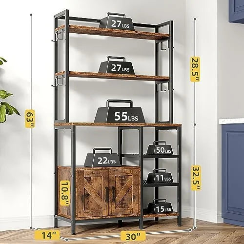 6-Tier Bakers Rack Microwave Stand with Cabinet Z4705