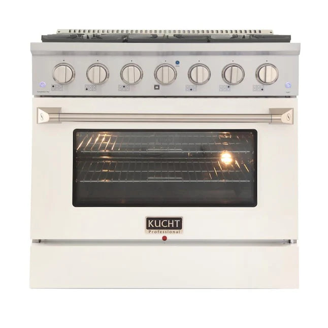 White 4 Burner Dual Fuel Range J94870