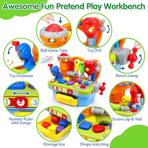 Musical Toddler Tool Bench with Sound Lights Effect L222309