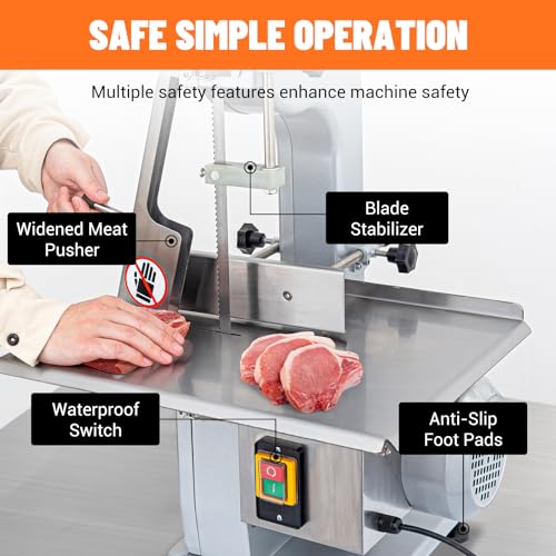 750W Meat and Bone Saw with 2 Saw Blades W3174