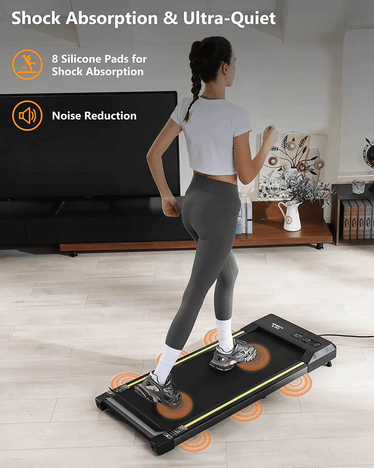 Gray Portable Treadmill with Bluetooth Speaker C39954