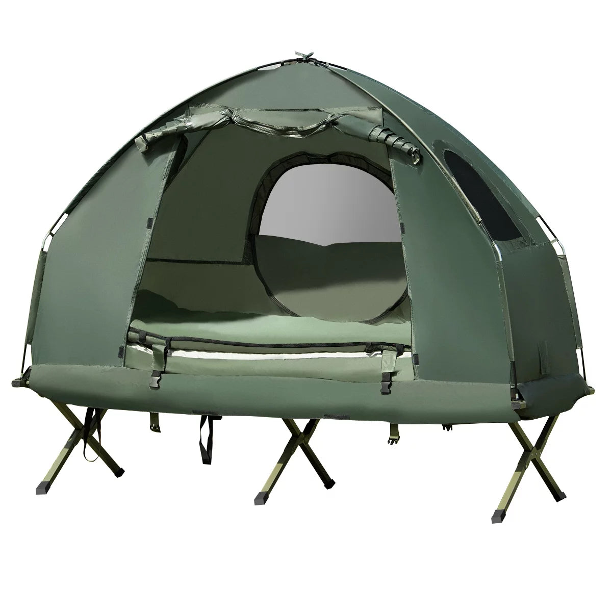 Folding Camping Tent Cot with Sleeping Bag & Air Mattress A178