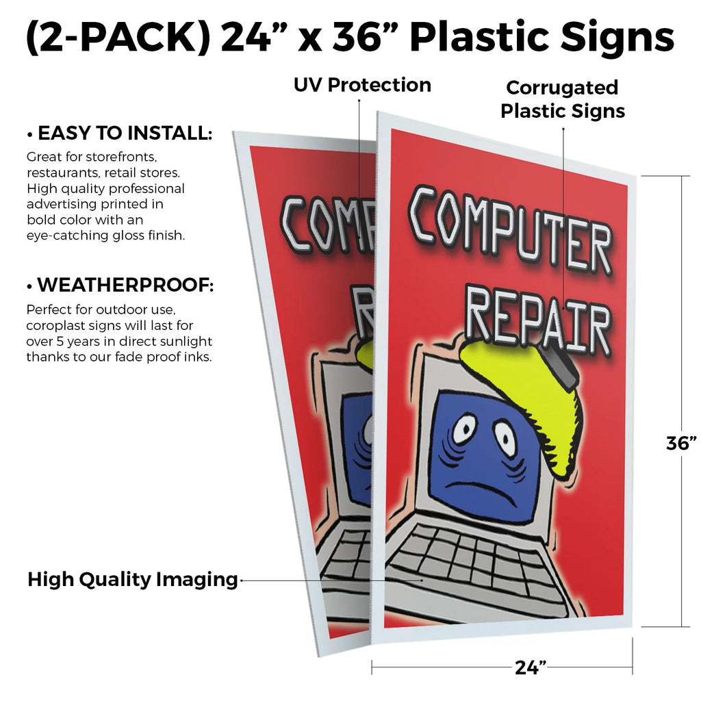 24" x 36" Plastic Signs H896