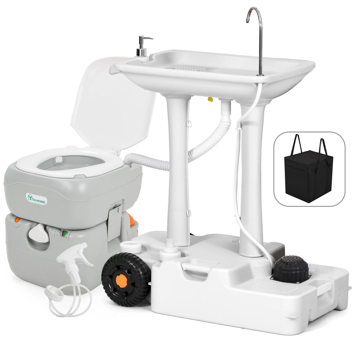 Portable Sink and 5.8 Gallon Toilet Combo P779606