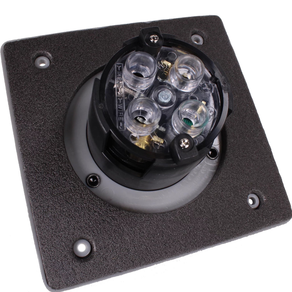 20A 125/250 Volt Flush Mounting Locking Wall Receptacle Outlet, Black Industrial Grade E6426