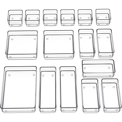 22-Piece Clear Drawer Organizer with Non-Slip Silicone Pads P84535