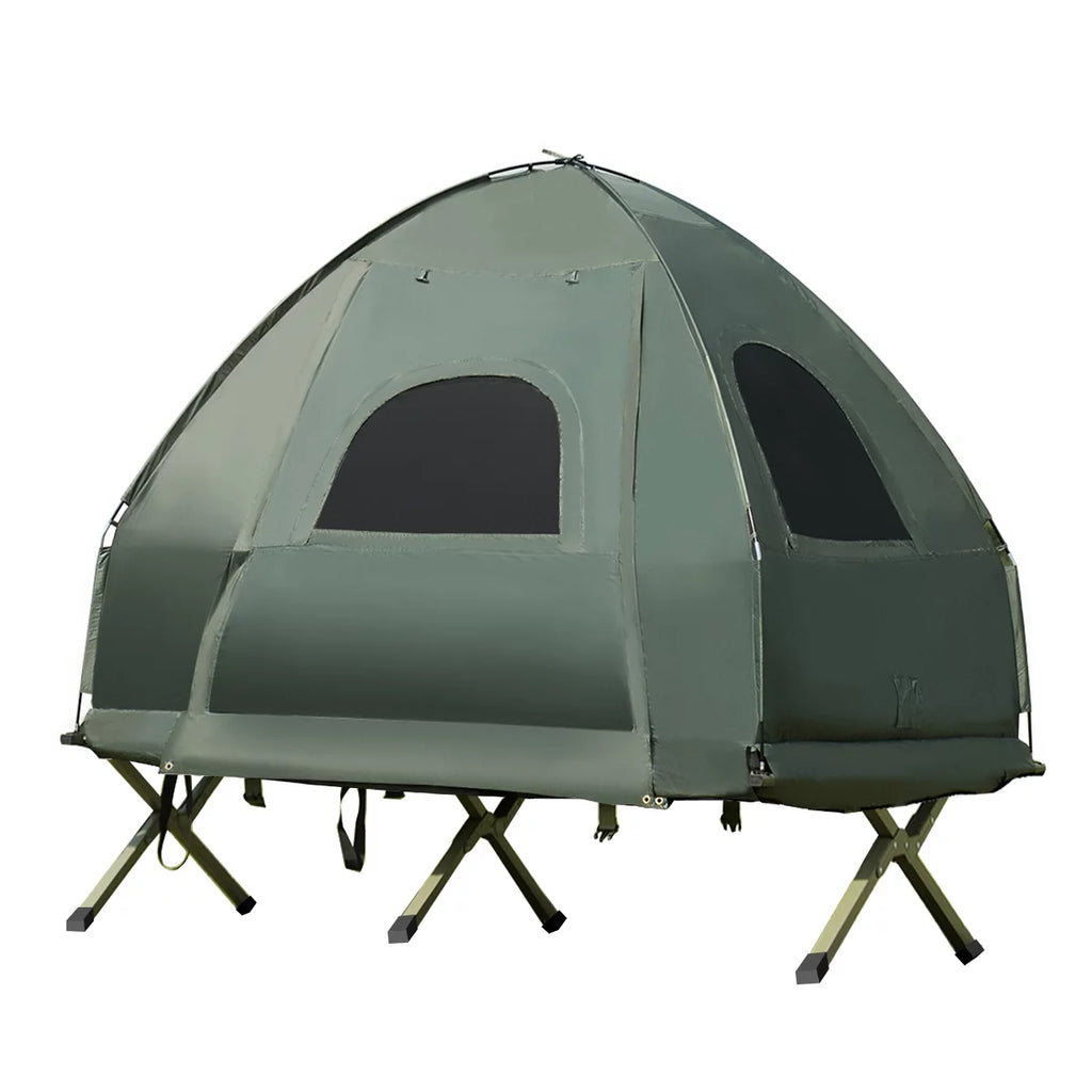 Folding Camping Tent Cot with Sleeping Bag & Air Mattress A178