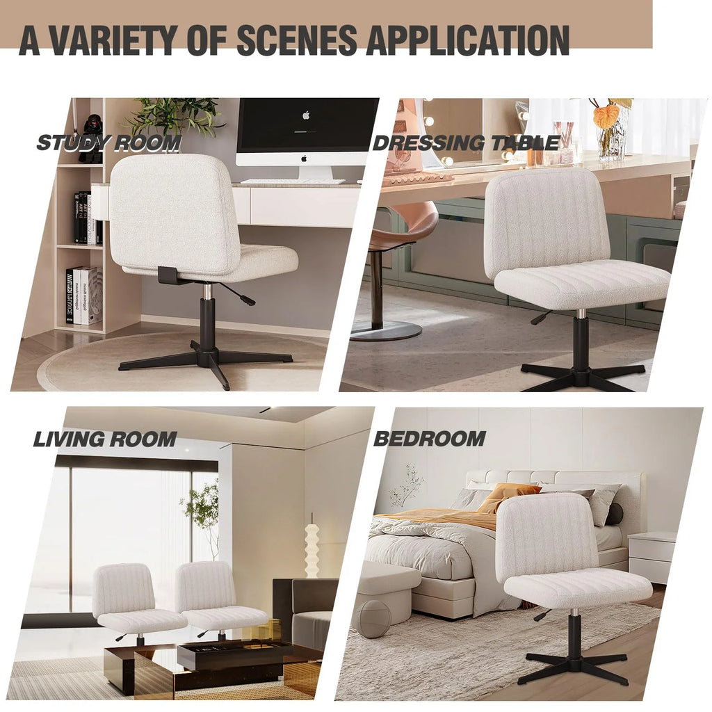 Armless Wide Seat Ergonomic Swivel Office Chair P824