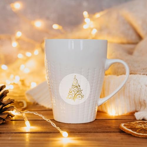 1000Pcs Clear Christmas Stickers Roll Gold Foil Self-Adhesive Label Decals C20527