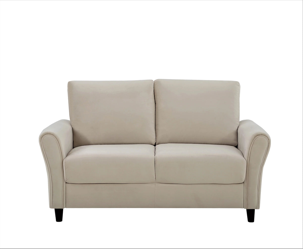 Ivory Velvet Sofa and Loveseat A2358
