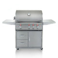 34 in. 3 Burner Built-In Natural Gas Grill with Cart D574