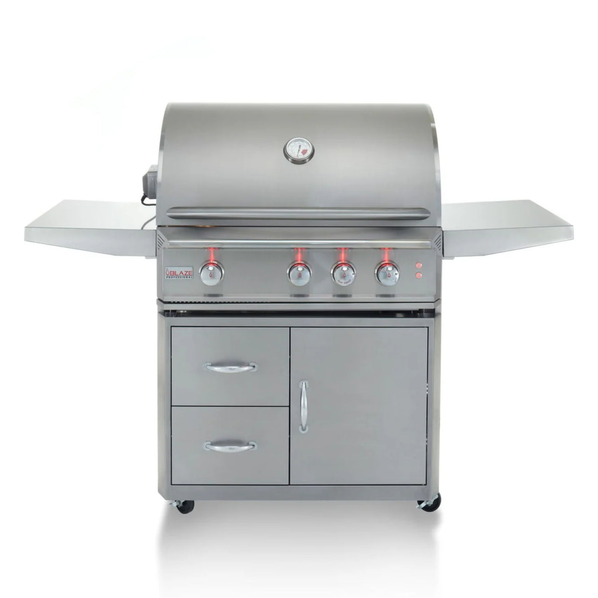 34 in. 3 Burner Built-In Natural Gas Grill with Cart D574
