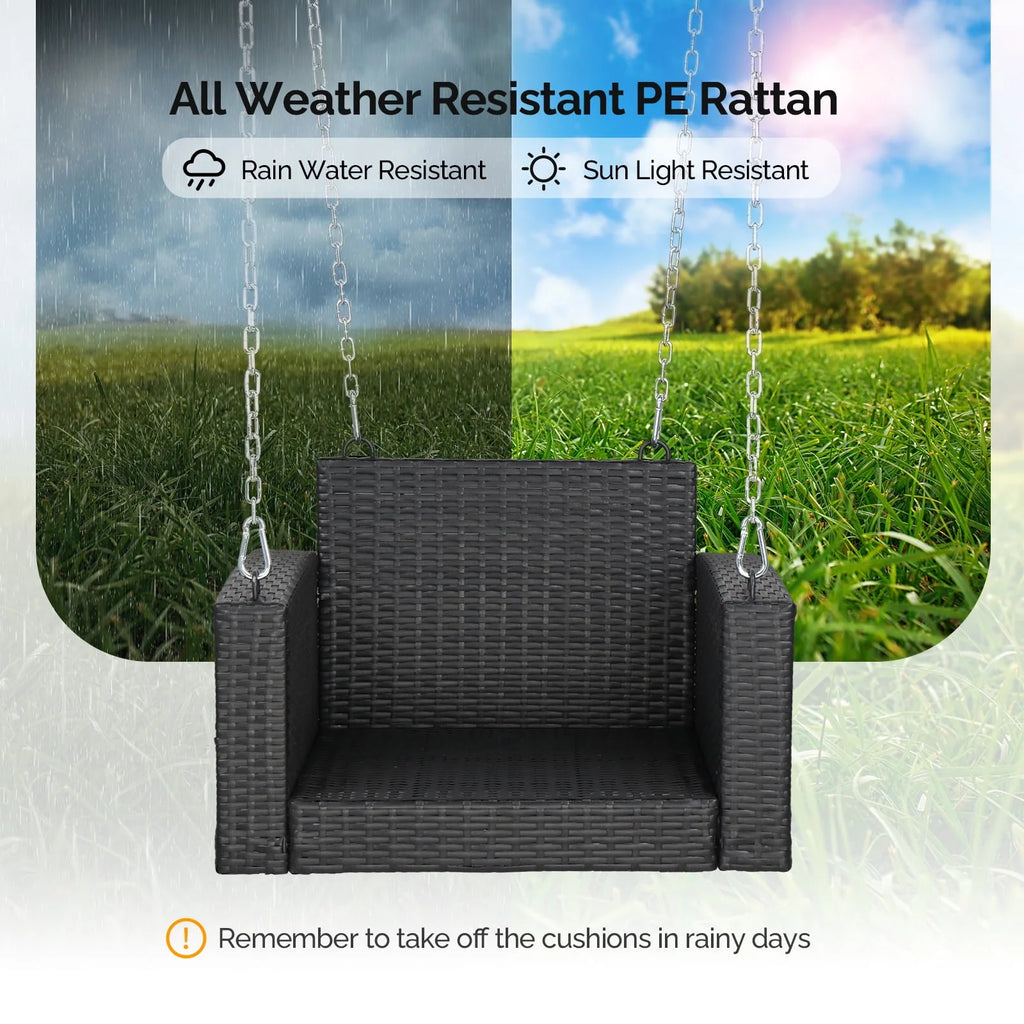 Black Rattan Swing Chair I1261